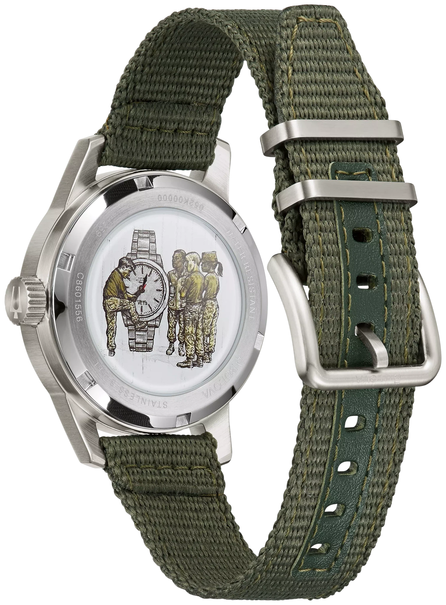 Black Dial Nylon Strap Hack Watch 96A259 | Bulova